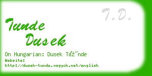 tunde dusek business card